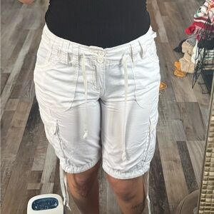 White cargo shorts